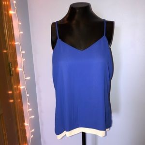 Reversible white and blue tank top